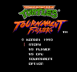 Teenage Mutant Ninja Turtles - Tournament Fighters (USA) Title Screen